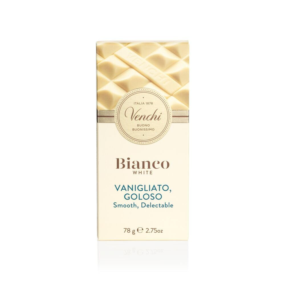 Venchi - Tavoletta di cioccolato bianco extra, 78 g - alla vaniglia - Senza glutine