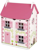 Janod Mademoiselle Casa delle bambole in legno a 3 piani con 11 accessori, giocattolo replica, sviluppa l'immaginazione, dai 3 anni in su, J06581