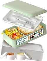 Portapranzo Umami per adulti, Bento Box impilabile a tenuta stagna con 4 posate e scomparti, Portapranzo per adulti, Contenitore per insalata da asporto, Portapranzo da picnic/ufficio, Grigio antracite, 1500 ml