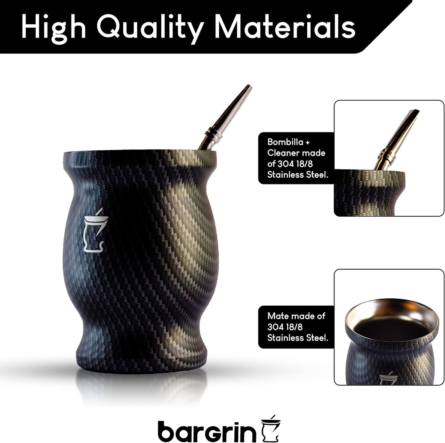 Set da tè Mate - Tazza Mate - Set Mate e Bombilla - Tazze da tè - Tazza Mate dal design a doppia parete - Set tazza Yerba Mate