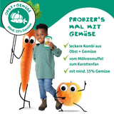 FRECHE FREUNDE busta di frutta spremibile biologica con mele, banane, spinaci e cetrioli, purea di frutta e verdura in busta spremibile per bambini a partire da 6 mesi, vegana, confezione da 6 (6 x 100 g)