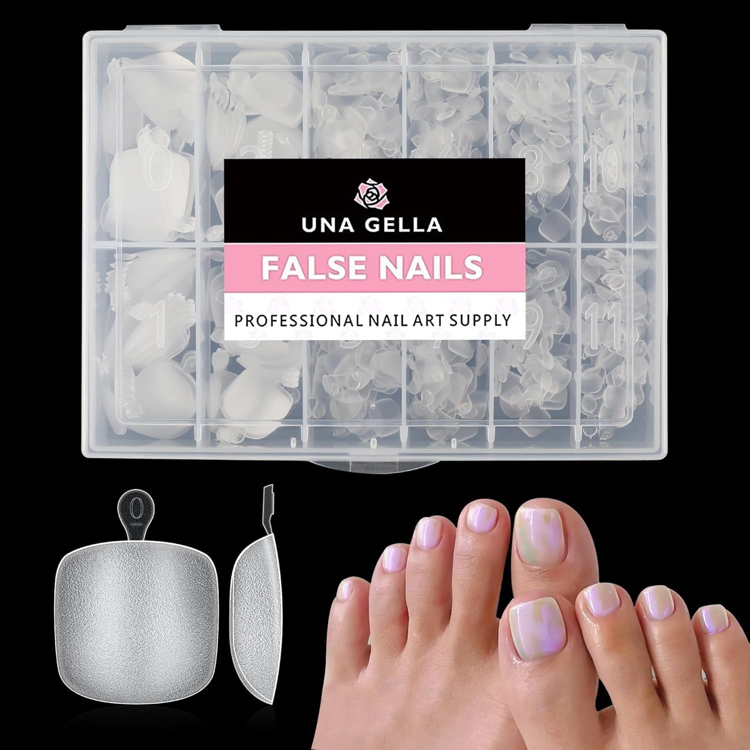 Punte per unghie in gel ballerina 216 pezzi 12 dimensioni Punte per unghie in gel morbido Copertura completa Set di estensioni per unghie Semi opaco Fai da te Home Art