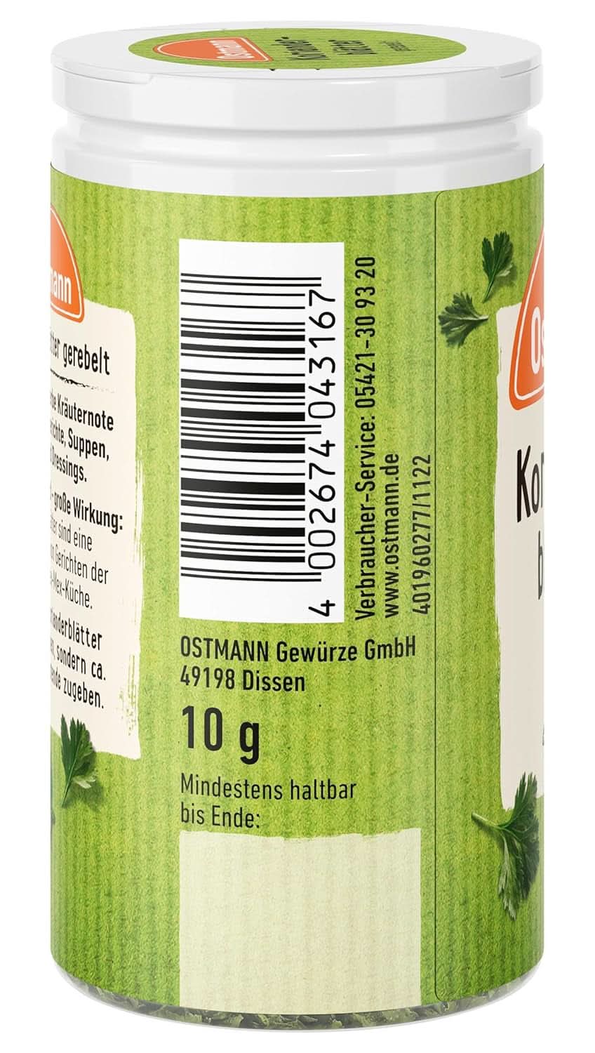 Ostmann - Foglie di coriandolo, 10 grammi Condimente Naty Shop