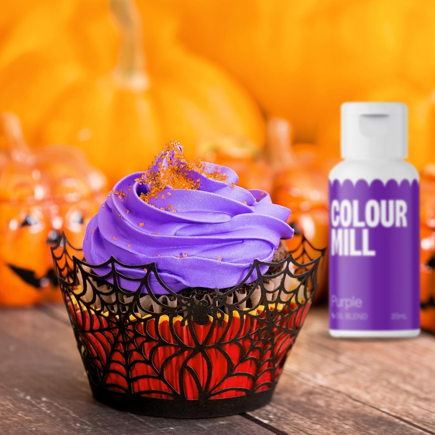 Set coloranti alimentari liquidi Color Mill - 5 x 20 ml a base di olio (nero, rosa shocking, viola, rosso e blu) - Resistente ai raggi UV - Perfetto per cuocere al forno e come guarnizione per torte, muffin e decorazioni per torte