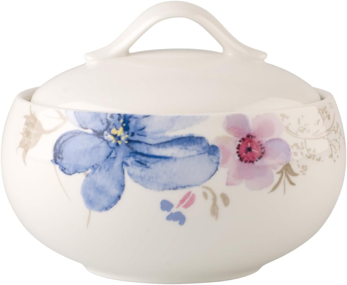 Villeroy & Boch Mariefleur Gris Basic zuccheriera, porcellana premium, bianco/multicolore