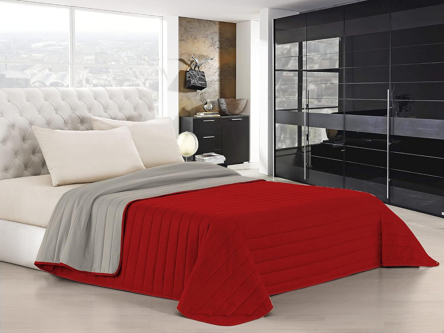 Biancheria da letto italiana Estivo letto singolo, lino, Acqua, 170 X 270 Cm Piumini e trapunte Naty Shop Rosso/grigio chiaro Matrimoniale, 260X270 Cm