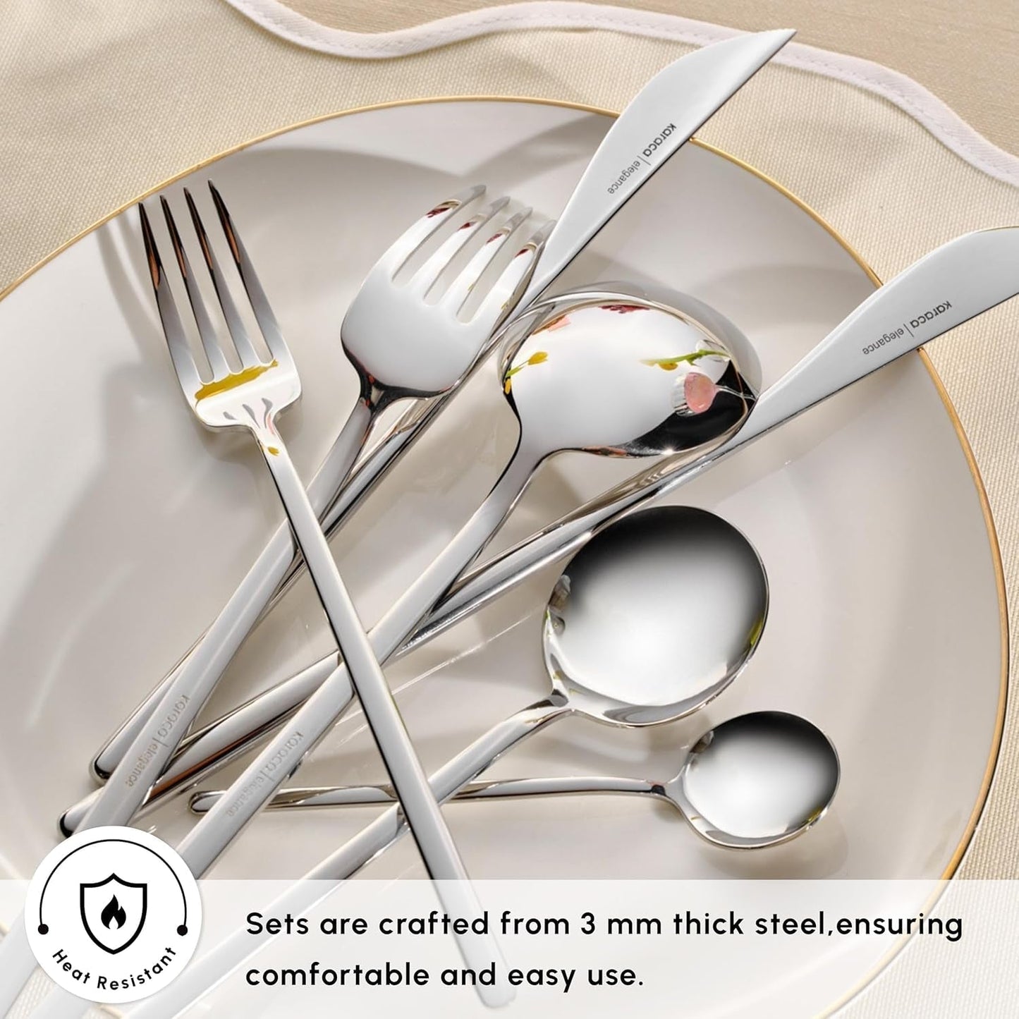 Karaca Focus Elegance, set posate 84 pezzi, 12 persone Kitchen Naty Shop