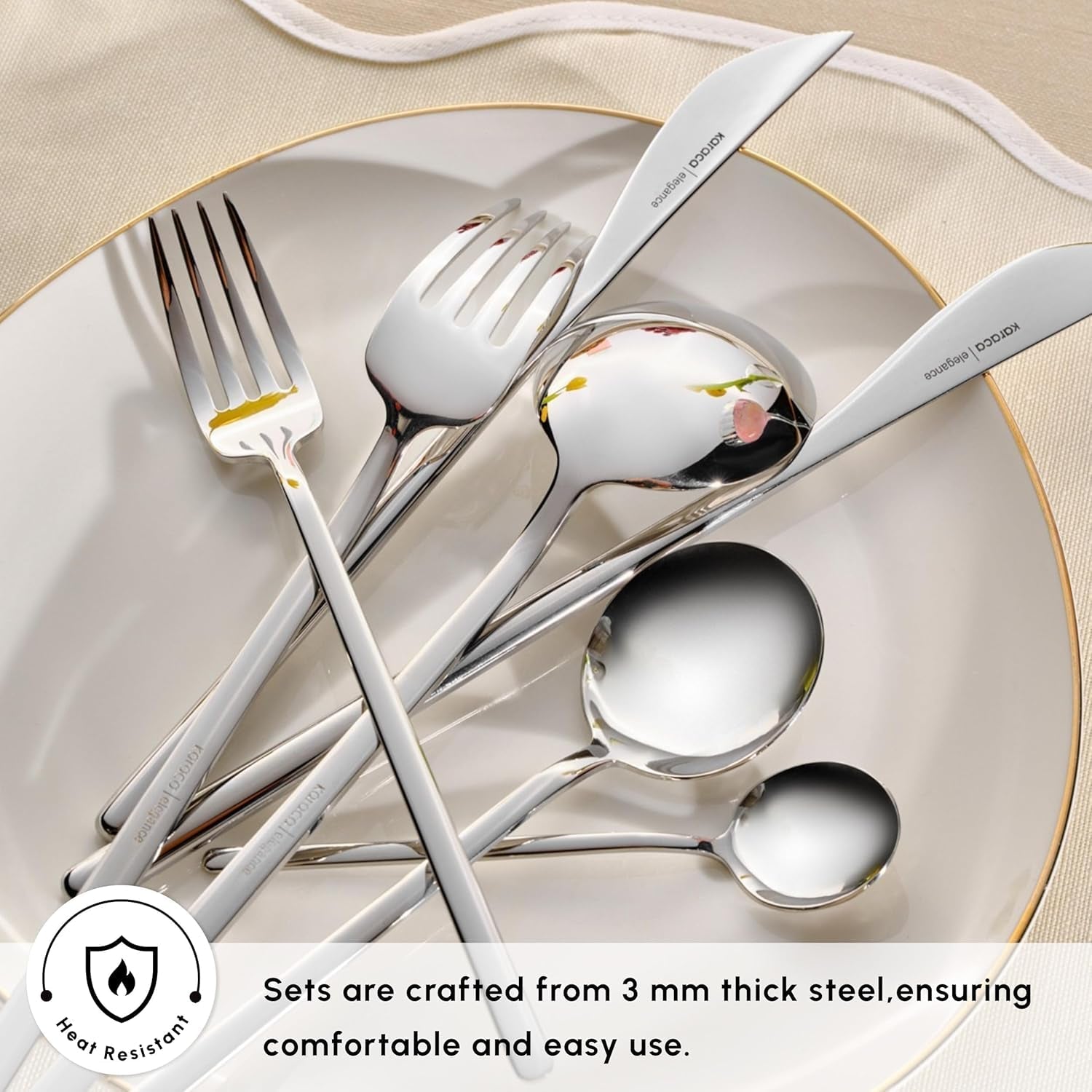 Karaca Focus Elegance, set posate 84 pezzi, 12 persone Kitchen Naty Shop