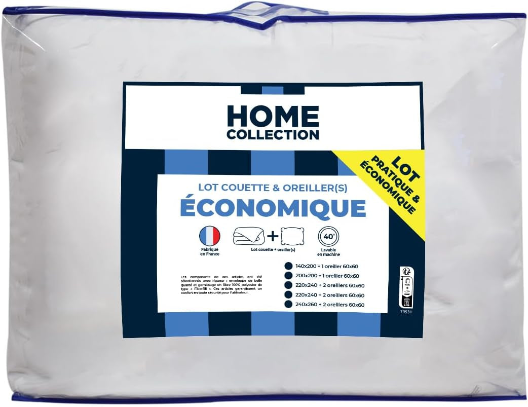 Bleu Calin Home Collection Pacchetto trapunta 'Caline' per 2 persone 220X240 Cm con 2 cuscini 60X60 Cm, Trapunte bianche e trapunte Naty Shop 240 X 220 Cm