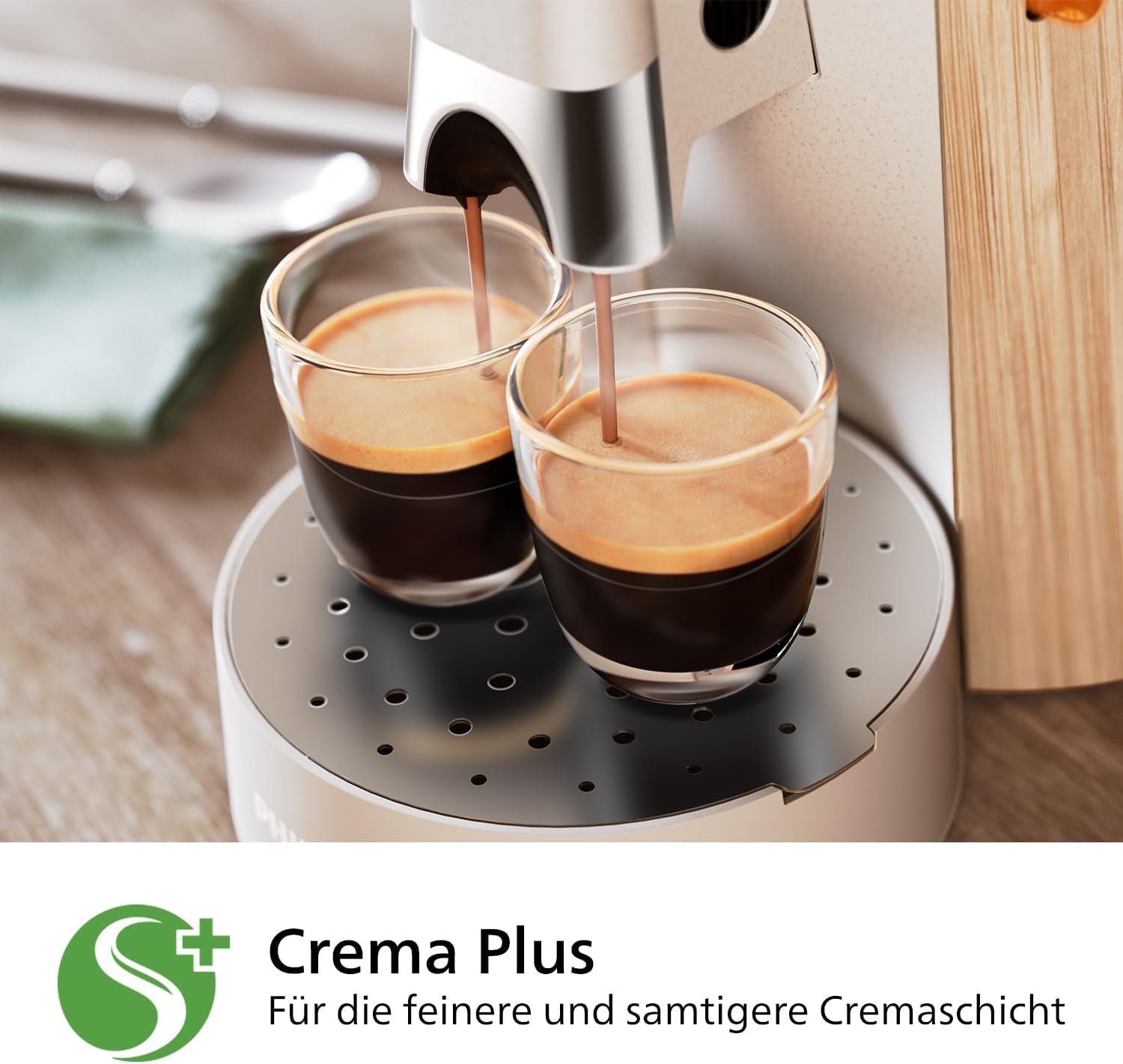 Macchina per caffè espresso con capsule PHILIPS Senseo Select - Intensity Plus, con funzione Memo per 3 specialità di caffè, Crema Plus, prodotto ecologico, alta qualità, bianco seta (CSA240/05)