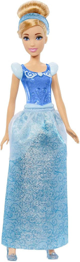 Mattel DISNEY Principessa Cenerentola - Bambola articolata con abito scintillante, scarpe e tiara staccabili, capelli pettinati per uno styling divertente, per bambini dai 3 anni in su, HLW06