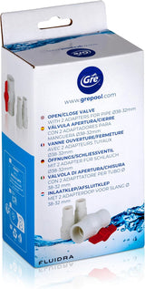 Gre AR512 - Valvola on/off con 2 adattatori per tubi Ø38 e Ø32 mm
