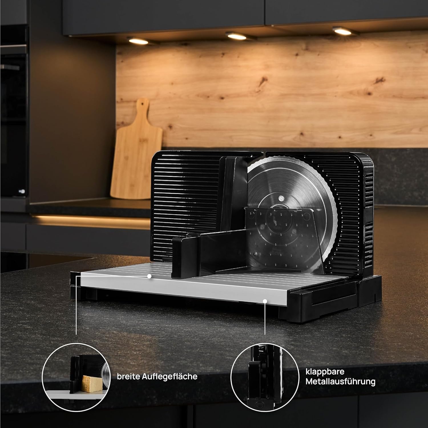 Ritter Icaro 5 Affettatrice Elettrica Multifunzione Pieghevole e Taglia Pane in Metallo con Motore Ecologico, Made in Germany Tritatutto e Affettatrici Naty Shop