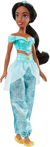 Mattel Disney Princess Toy Jasmine Fashion Bambola mobile con vestiti scintillanti e accessori Regalo ispirato ai film Disney per bambini HLW12 Naty Shop Dolls