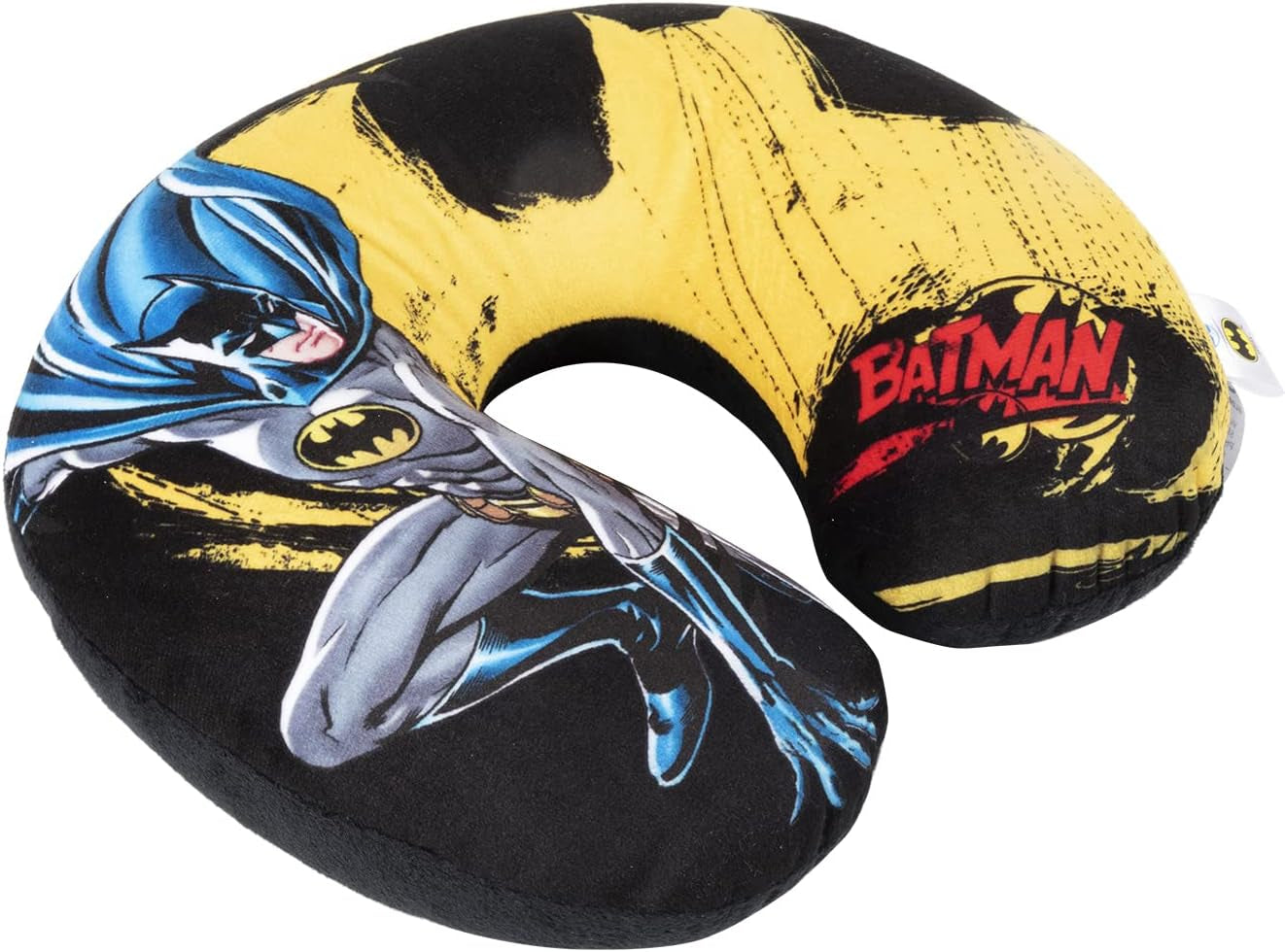 DC Comics Morbido Batman Cuscino da viaggio per auto per la sicurezza dei bambini Comfort Supereroe Bat Man, Cuscino da viaggio Auto, Azzurro, Taglia unica Cuscini da viaggio Naty Shop