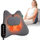 Cuscino ergonomico di supporto lombare Snailax con massaggio e calore, cuscino per la schiena shiatsu in memory foam, cuscino per il sedile con 3 intensità di massaggio | 2 livelli di calore | 3 timer | postura seduta comoda