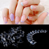 600 pezzi di unghie artificiali ovali corte 12 misure mezza copertura punte per unghie finte acriliche unghie artificiali per manicure donna salone fai da te (trasparente)