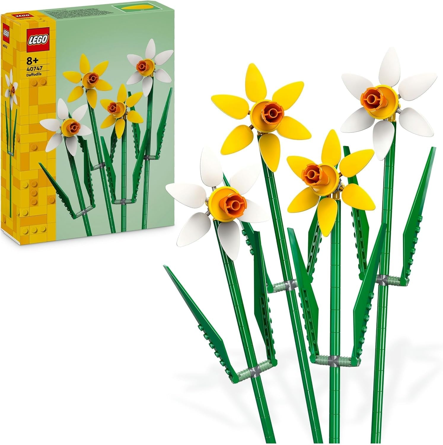Narcisi LEGO Botanicals - Regali di Pasqua per ragazze e ragazzi - Fiori artificiali per bambini - Bouquet di fiori come decorazione per la stanza o l'ufficio - Regalo per donne - 40747 Set da costruzione Besuche den LEGO-Store Single