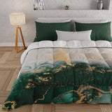 PETTI Artigiani Italiani - Trapunta invernale, Trapunta invernale, Trapunta semplice, Double face, Stampa monocolore e digitale, Microfibra anallergica 100%, Made in Italy Trapunte e piumini Naty Shop Marmo Smeraldo Letto singolo