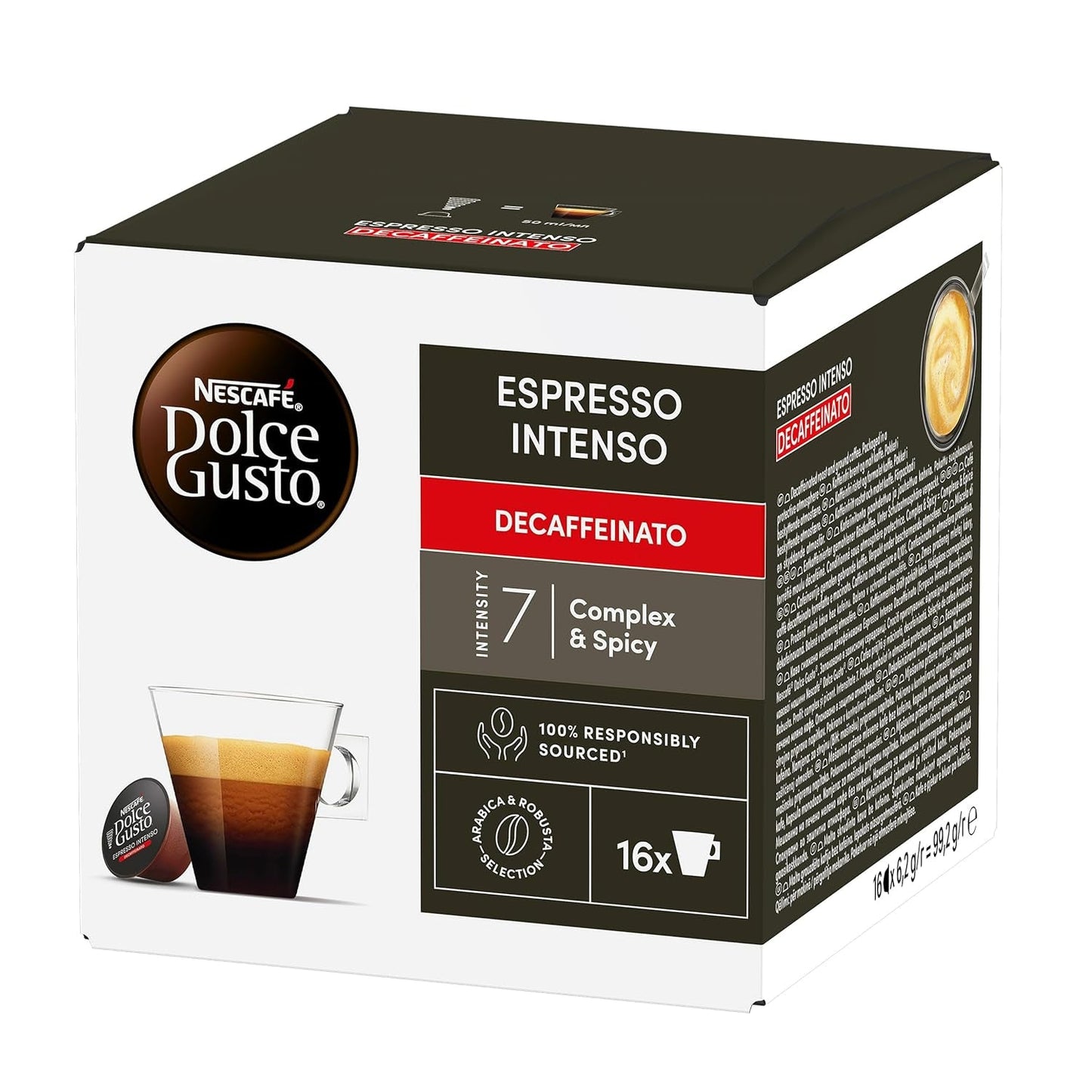 Nescafé Dolce Gusto Café Dolce Gusto Espresso Intenso Desc. | Nestlé Pack 3 Kisten Mit 18 Kapseln,Die Jewells 16 Einheit(3er Pack)