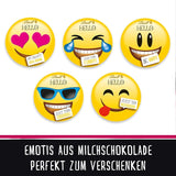 Mini emoticon al cioccolato CIAO | 164 g| ca. 27 fantastiche emoticon in diversi design, realizzate con il miglior cioccolato al latte | Regalo di cioccolato per bambini | Per decorazione (confezione da 2)