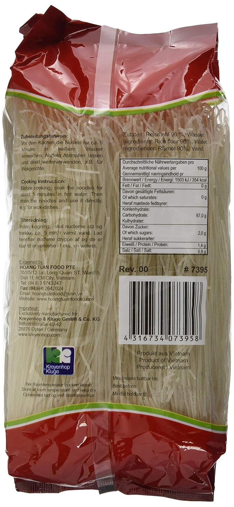 Confezione da 6 vermicelli Ricefield da 0,8 mm (6 x 400 g)