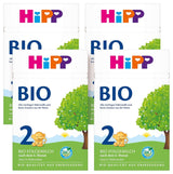 HiPP 2 Latte di proseguimento biologico (4 x 600 g), dopo 6 mesi, con Omega-3 (DHA, ALA), calcio e amido biologico di facile preparazione, della migliore qualità biologica