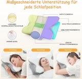 Cuscino cervicale ergonomico in memory foam con fodera lavabile rimovibile per sonno ortopedico, dolori al collo e dolori addominali (55X35X13 cm) Naty Shop Cuscini ortopedici cervicali