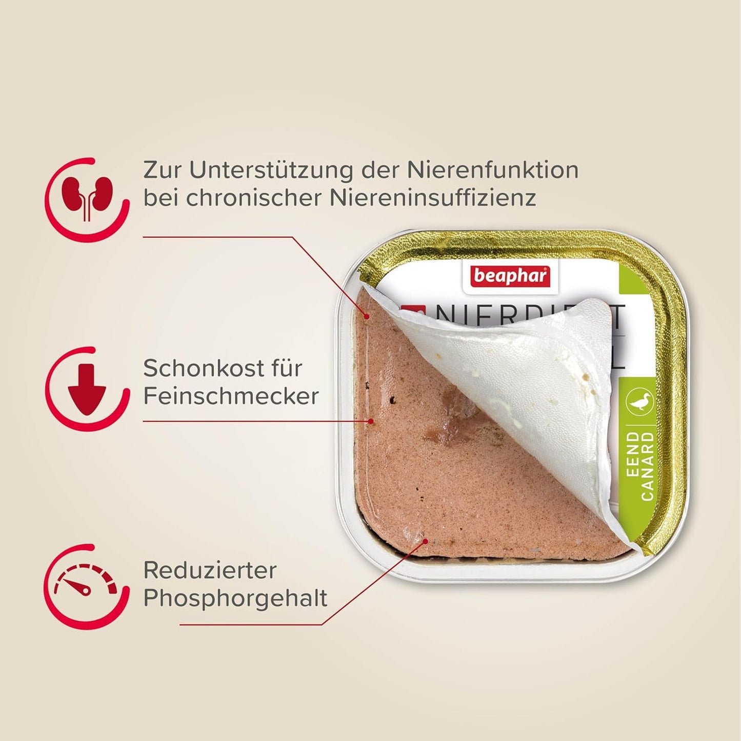 BEAPHAR – Pacchetto misto Renal Diet – Alimento completo per gatti con insufficienza renale cronica – Per supportare la funzionalità renale – 6 x 100 g