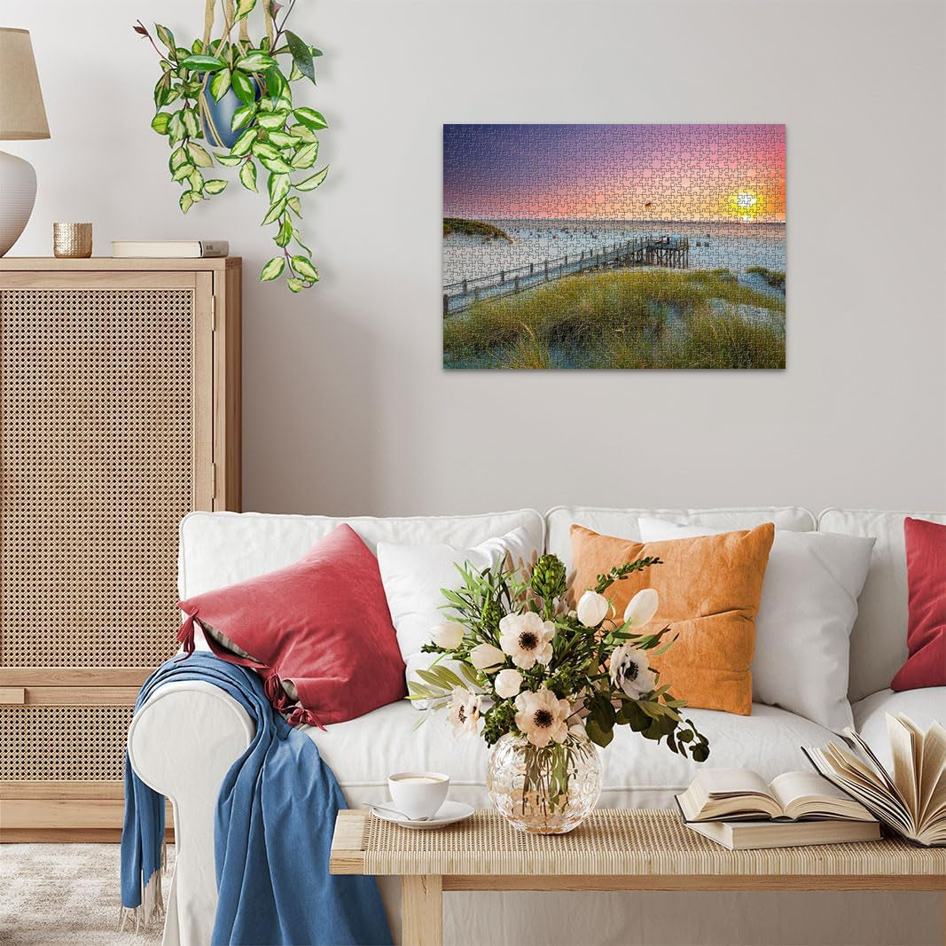 Ravensburger Puzzle 12000690 - Tramonto su Amrum - Puzzle da 1000 pezzi per adulti e bambini a partire da 14 anni, Puzzle sulla spiaggia del Mare del Nord Puzzle Naty Shop