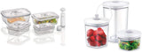 Caso VacuBoxx E-Set - 4 contenitori sottovuoto quadrati ultra stabili e set di contenitori sottovuoto, contenitori resistenti alla rottura e lavabili in lavastoviglie, 3 contenitori sottovuoto per alimenti e liquidi sensibili alla pressione Scatole per la conservazione degli alimenti Naty Shop Confezione di contenitori sottovuoto