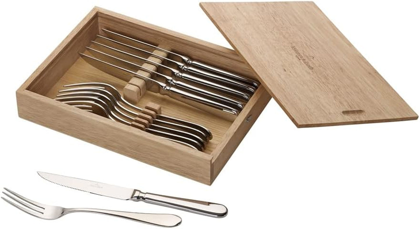 Villeroy And Boch Oscar Set Posate Bistecca, 12 Pezzi, Fino a 6 Persone, Acciaio Inossidabile, Lavabili in Lavastoviglie Naty Shop