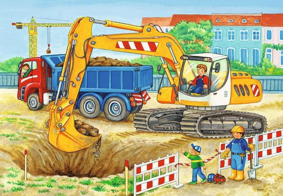 Ravensburger Puzzle per bambini - 07616 Cantiere e fattoria - Puzzle per bambini dai 3 anni, con 2X12 pezzi Puzzle Naty Shop