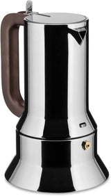 Alessi 9090/6 Espresso con 6 tazze per induzione, acciaio inossidabile, argento, 15,5 x 13,5 x 27 cm
