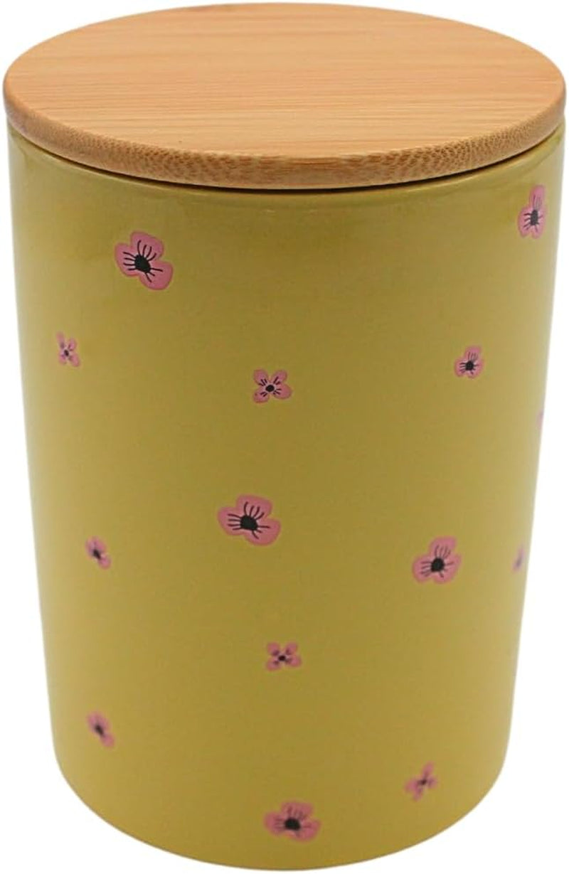 Dekohelden24 Elegante scatola portaoggetti in ceramica/caffè/alimenti freschi/biscotti Hüftgold. Il motivo: pigro. Dimensioni: H/Ø 15,6 x 11 cm. Scatole per la conservazione degli alimenti Naty Shop