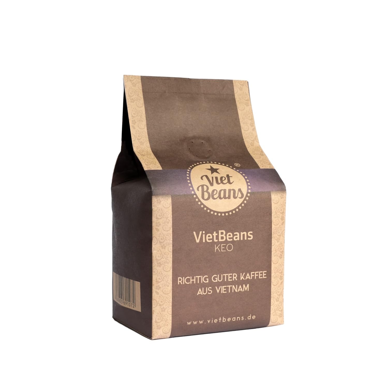 VietBeans KEO - Schokoladiger Kaffee – Ganze Kaffeebohnen - Geröstet in burro, whisky e rum - Schoko-Geschmack intensivo - Aroma: Schokolade - 250g