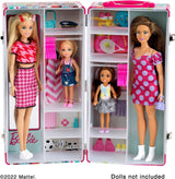 Theo Klein 5801 Guardaroba Barbie con aste appendiabiti e scomparti, giocattolo dai 3 anni in su, accessori inclusi, multicolore