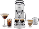 De'Longhi Dedica Style EC 685.B – Macchina per caffè espresso con portafiltro, macchina per caffè espresso con montalatte professionale, larga solo 15 cm, per caffè macinato o capsule ESE, serbatoio acqua 1 l, nera