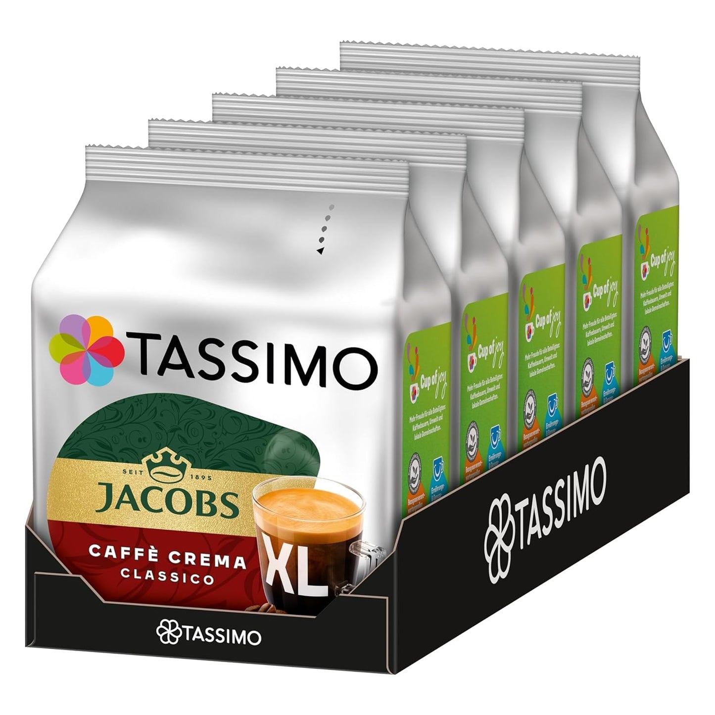 Tassimo Kapseln Jacobs Caffè Crema Classico XL, 5 x 16 cialde, 80 Kaffeekapseln