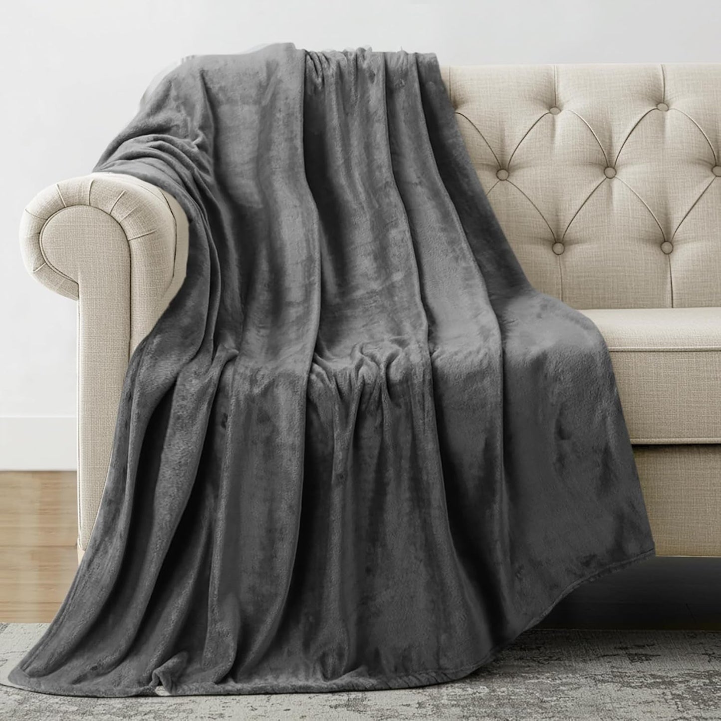 Utopia Bedding Kuschelige Fleecedecke [228X228 Cm, Grigio] Weiche, Leichte, Warme Flauschige Decke Kuschelige Und Atmungsaktive Decken Für Bett Sofa Couch