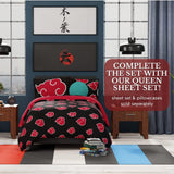 Franco Naruto Anime Akatsuki Modello Morbida Biancheria da Letto in Microfibra Piumino Queen, (Prodotto Ufficiale Naruto) Piumini e Trapunte Naty Shop