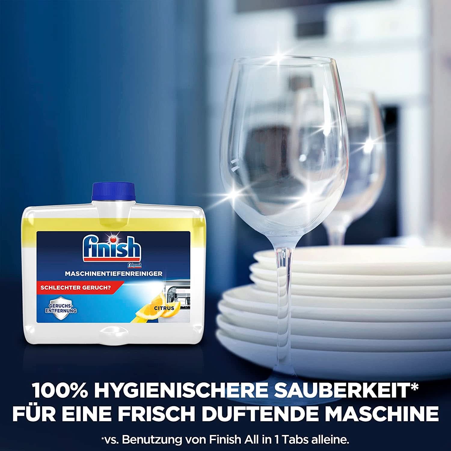 Finish Deep Machine Cleaner Citrus - detergente liquido per macchine contro calcare e grasso per una lavastoviglie pulita - confezione economica Naty Shop