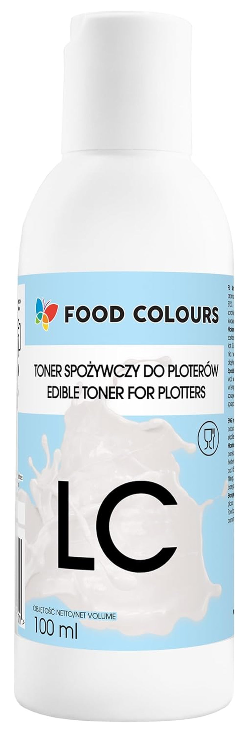 Set coloranti alimentari con inchiostri alimentari per plotter 6 x 100 ml | Ciano chiaro | Ciano | Magenta chiaro | | Magenta | Giallo | Nero | Stampa commestibile, stampa su carta wafer, topping decorativo per torte