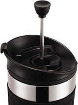 Bodum K11067-01 Caffettiera da viaggio in acciaio inossidabile nera con coperchio di ricambio 350 ml