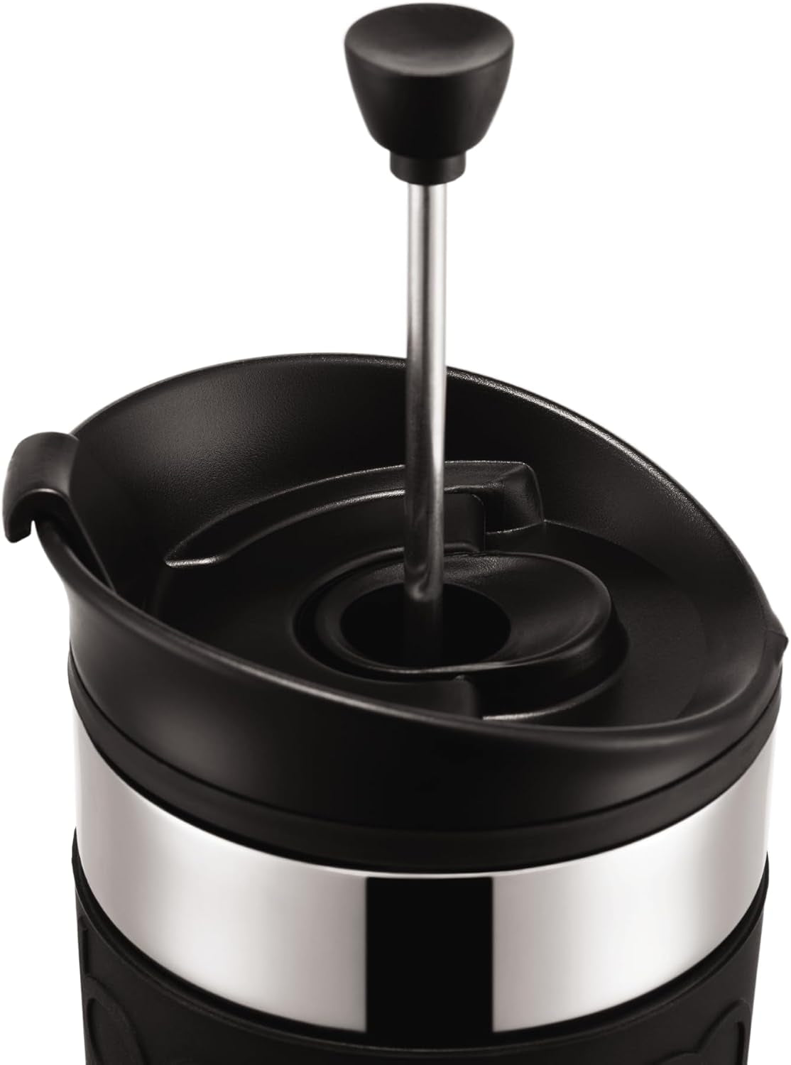 Bodum K11067-01 Caffettiera da viaggio in acciaio inossidabile nera con coperchio di ricambio 350 ml