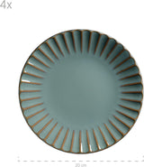 MÄSER 931964 Servizio di stoviglie serie Confino per 4 persone, look vintage moderno, set combinato in ceramica, 20 pezzi, colore petrolio con accenti neri, piastrelle