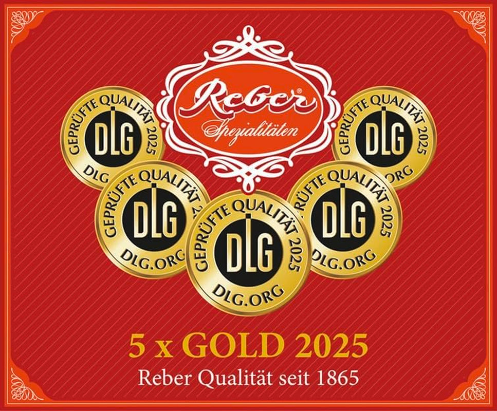 Palline Reber Mozart - 5 buste da 5 caramelle nell'edizione natalizia - Autentiche palline Reber Mozart, fatte di cioccolato fondente, marzapane e torrone
