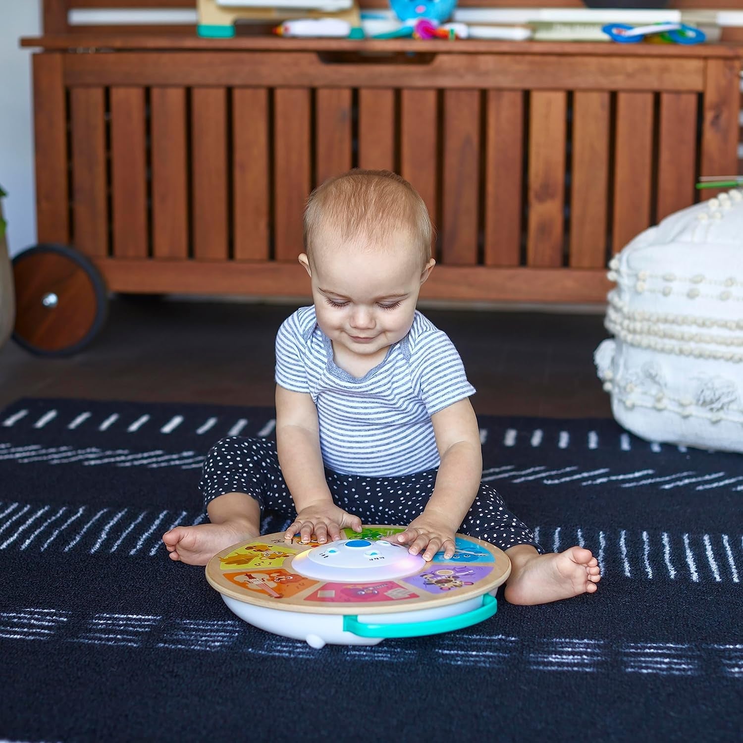 Baby Einstein, Hape, Cal's Smart Sounds Symphony Magic Touch Gioco di attività elettronico in legno in 3 lingue (inglese, francese e spagnolo), 3 modalità, dai 6 mesi Giocattoli per bambini Naty Shop