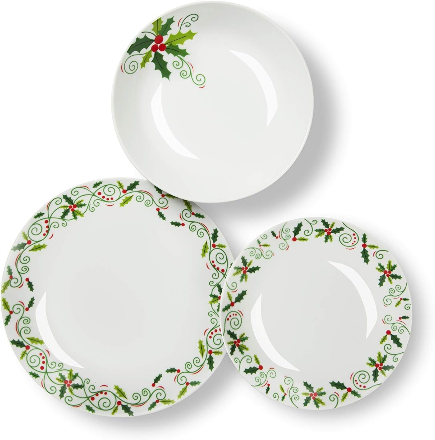 Excelsa SERV.TAV.18 PZ NATALE HOLLY Bianco