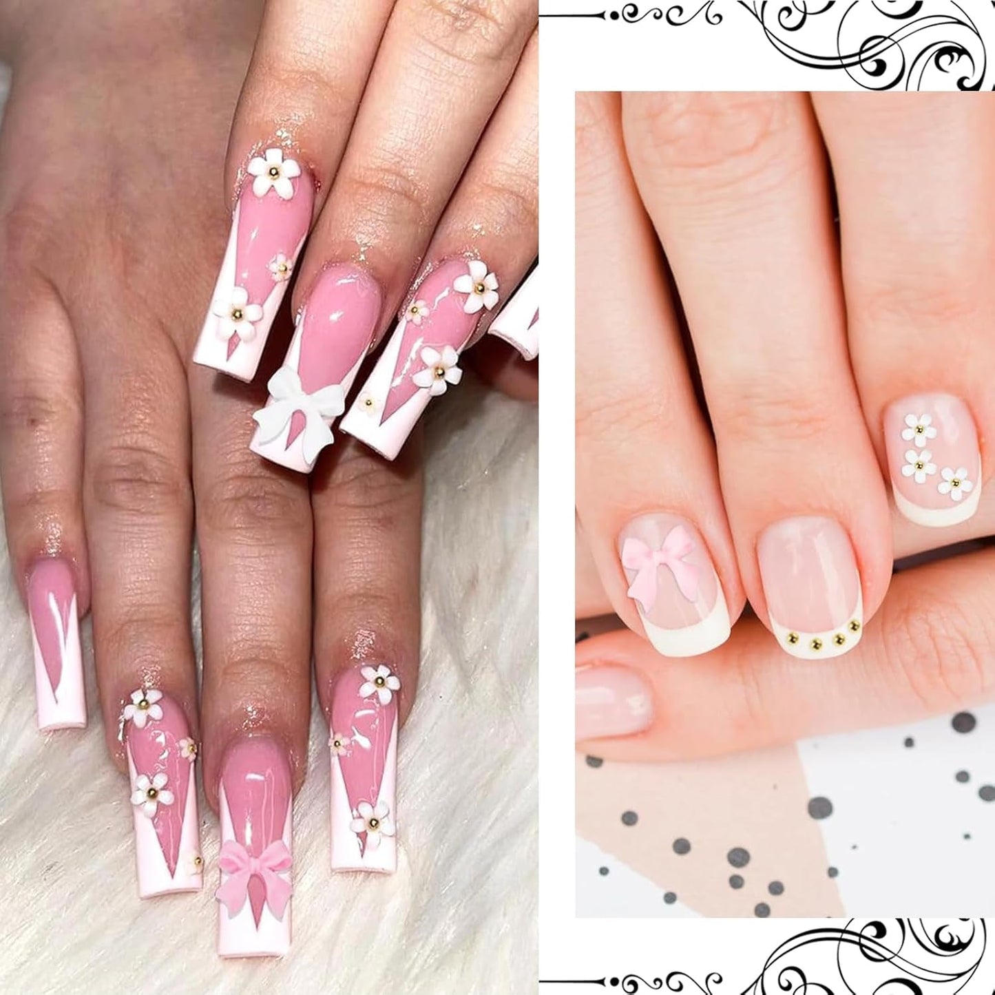 1 Karton Nail Art Charms, 3D Flowers Nagelkunst Charms, Acryl Blumen Nagel Strass Mit Ornamenten, Nagel Edelsteine, Nagel Zubehör Für Mädchen, Nagelkunst Dekoration, DIY Handwerk Nail Design